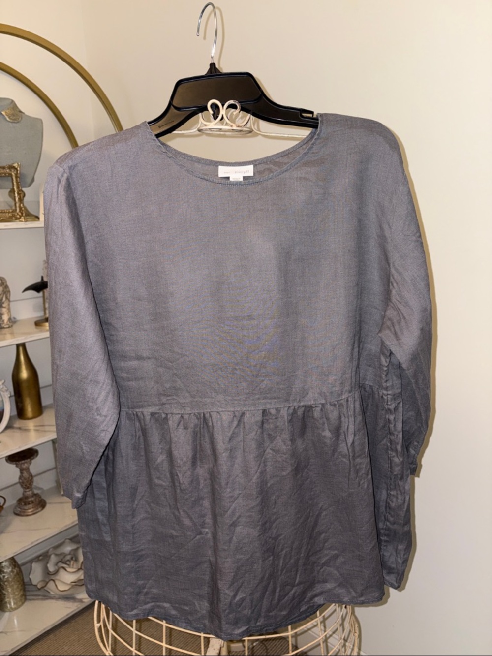 J. Jill Slate Gray Linen top